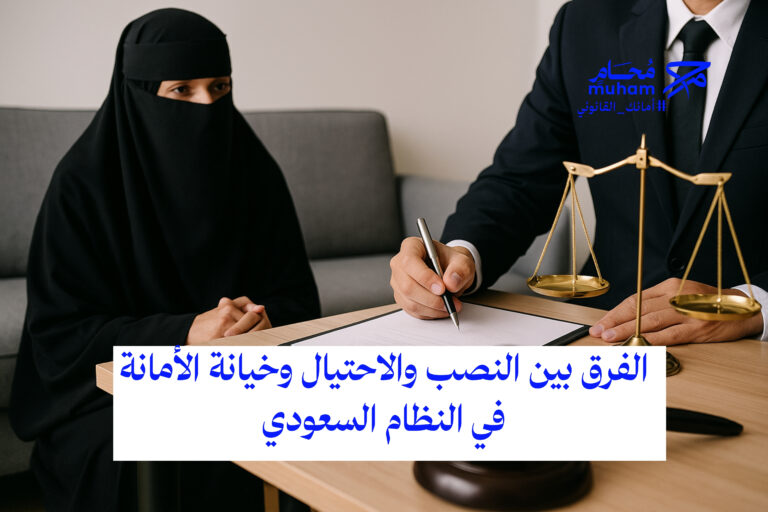 الفرق بين النصب والاحتيال وخيانة الأمانة في النظام السعودي