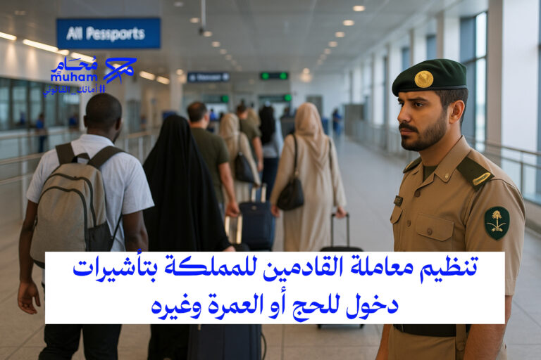 تنظيم معاملة القادمين للمملكة بتأشيرات دخول للحج أو العمرة وغيرها
