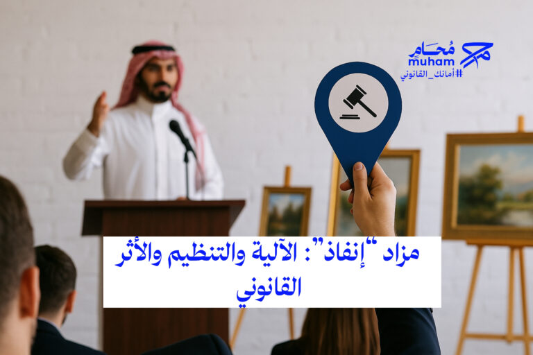 مزاد “إنفاذ”: الآلية والتنظيم والأثر القانوني